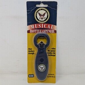 U.S. Navy Musical Bottle Opener Plays Anchors Away Vintage 2004 USN New Sealed